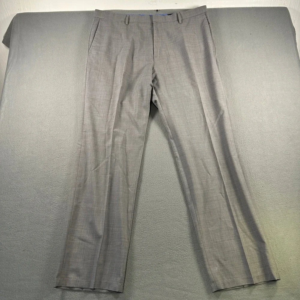 Banana Republic Mens 38x32 Tailored Slim Fit Dress Pants Gray Flat Front Trouser